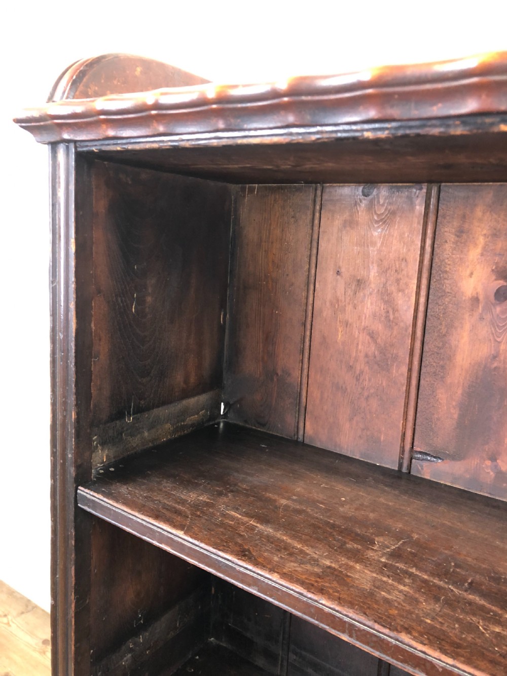Victorian Walnut Open Bookcase with Gallery Top View VI