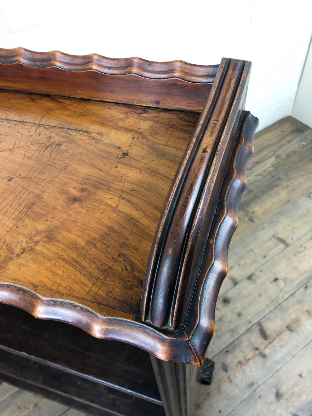 Victorian Walnut Open Bookcase with Gallery Top View IX