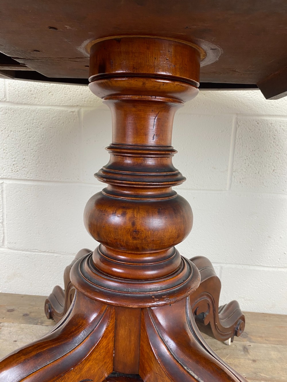 Victorian Mahogany Oval Tilt Top Table View V