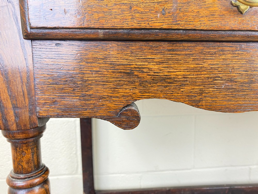 Antique Oak Two Drawer Side Table View VII