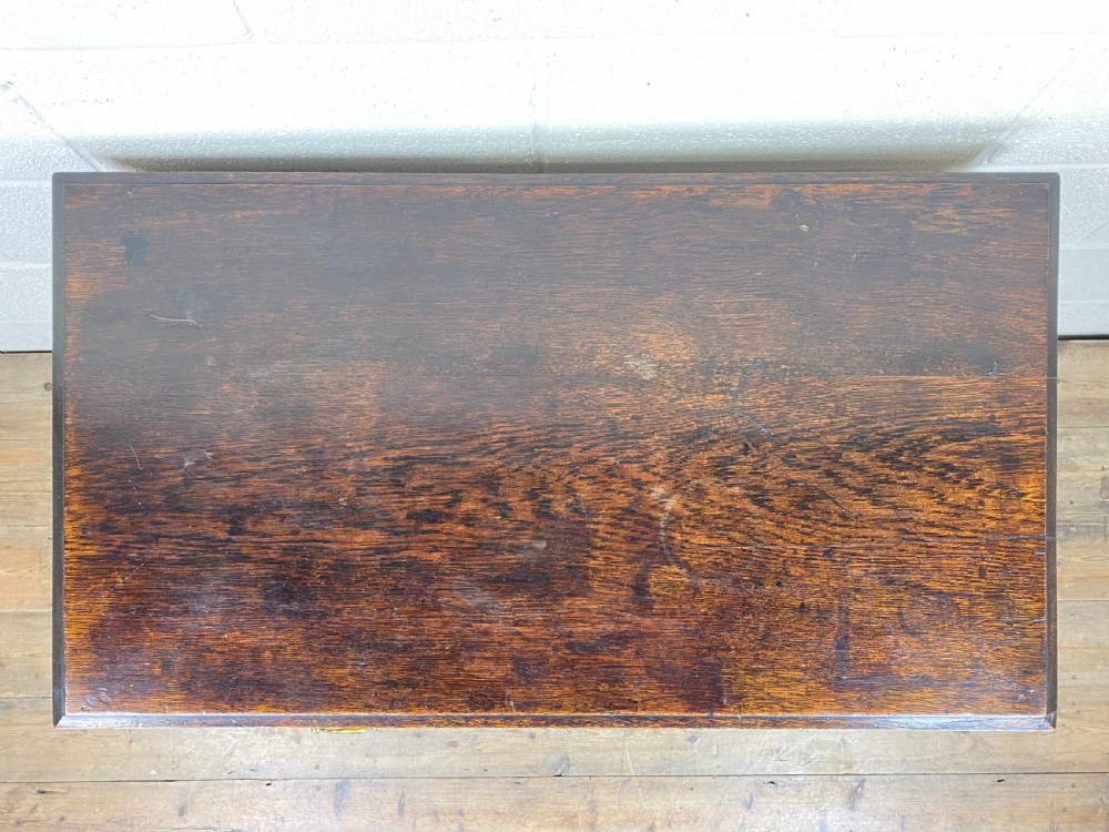 Antique Oak Two Drawer Side Table View IX