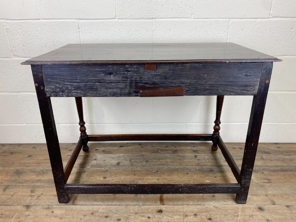 Antique Oak Two Drawer Side Table View XI