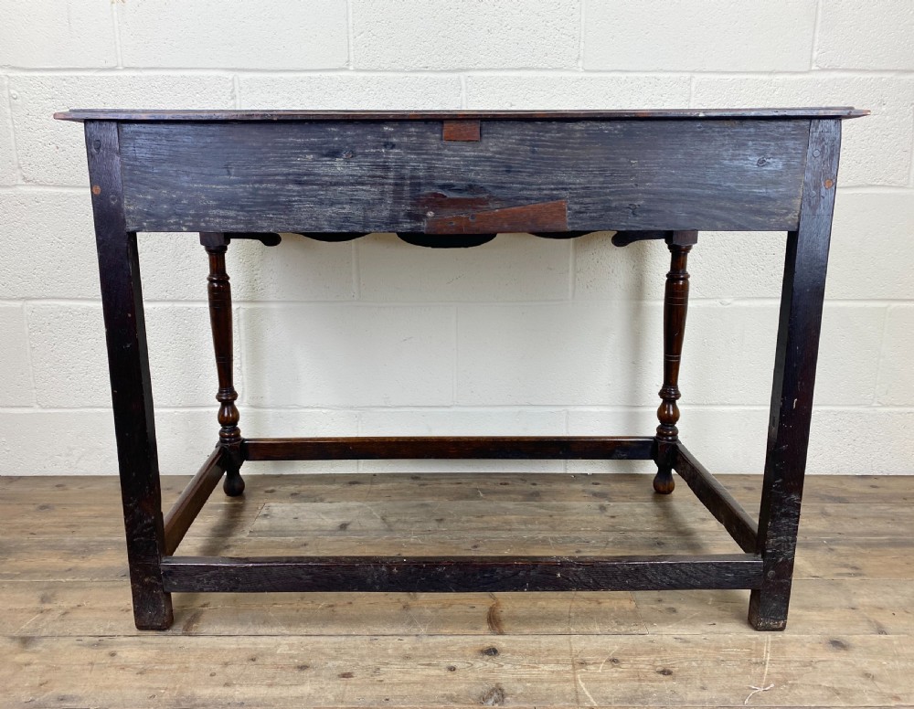 Antique Oak Two Drawer Side Table View XIV