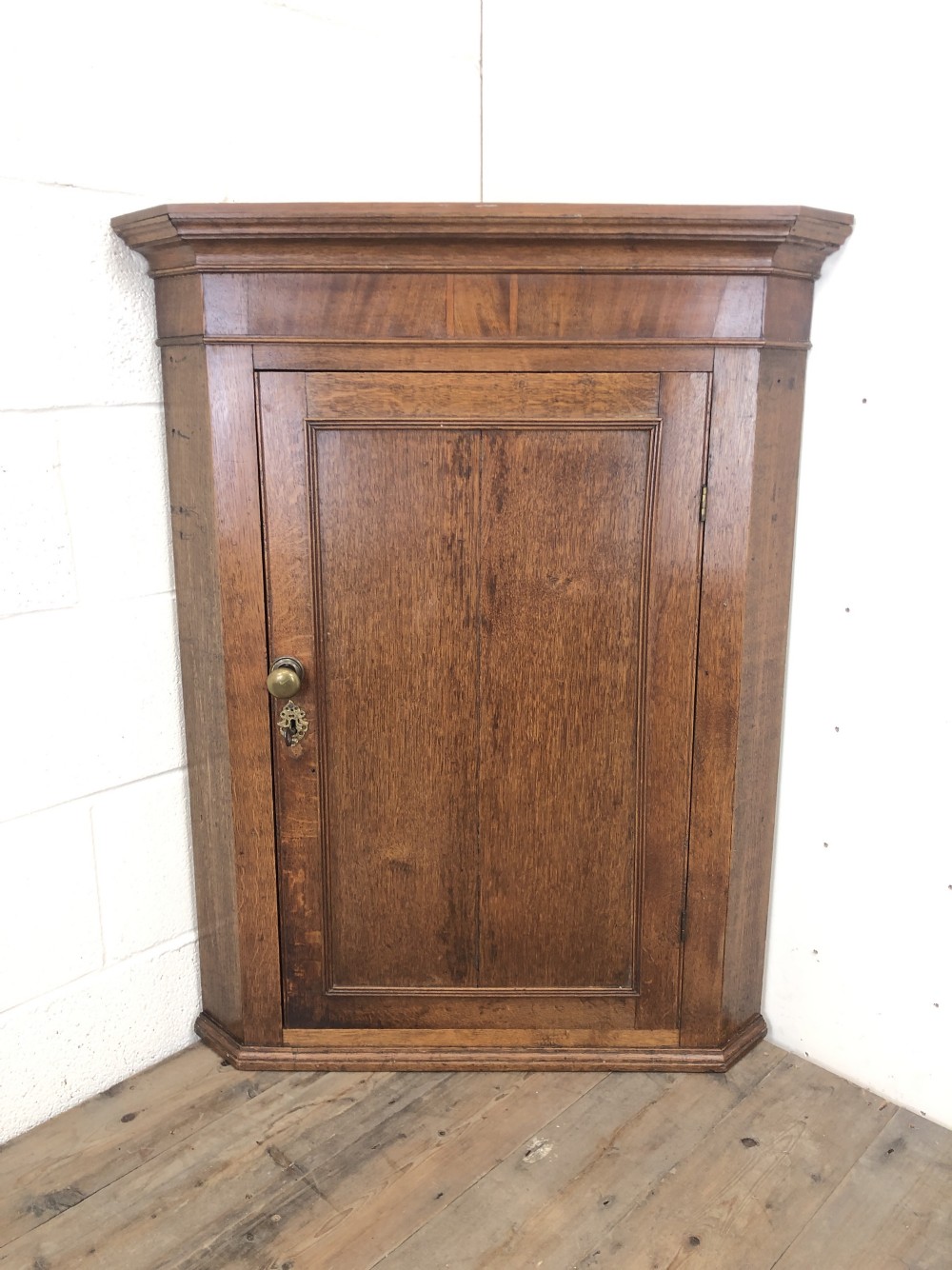 19th Century Antique Oak Corner Cupboard
