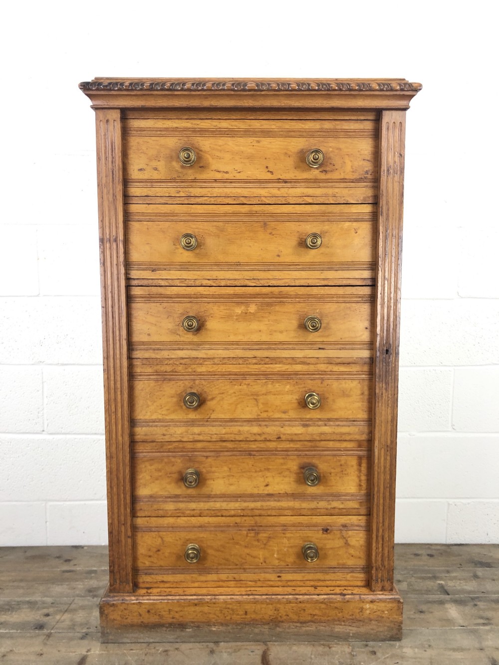 Large Victorian Oak Wellington Chest of Drawers by Shoolbred