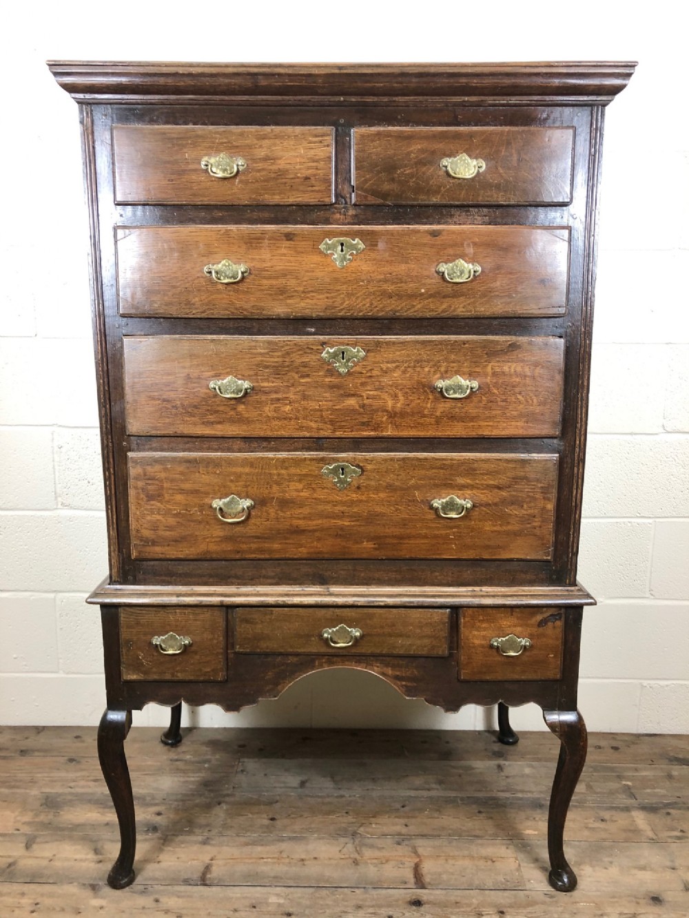 Antique 18th Century George II Oak Chest on Stand