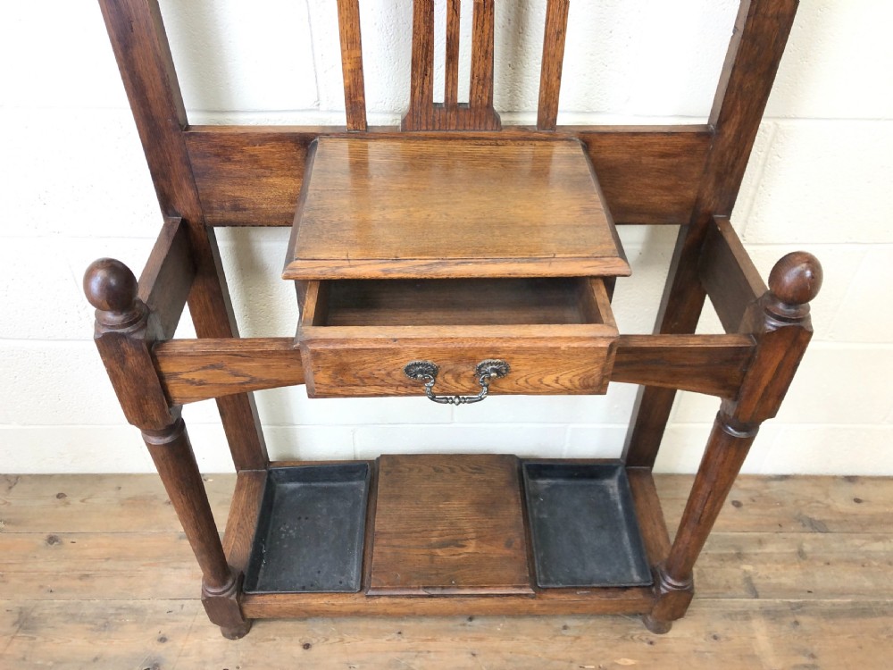 Antique Oak Hat and Coat Hall Stand  View IV