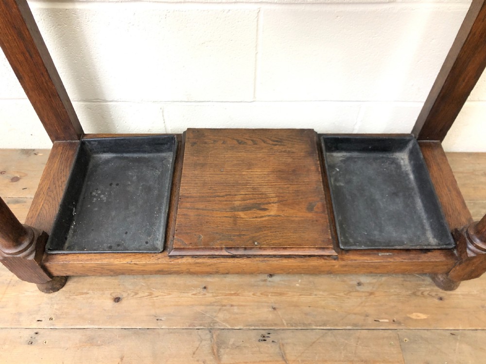 Antique Oak Hat and Coat Hall Stand  View VI