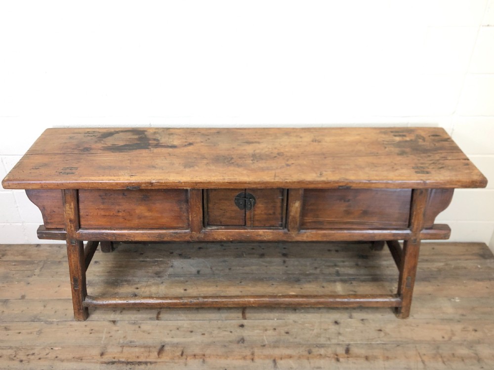Unusual Oriental Elm Altar Sideboard View II