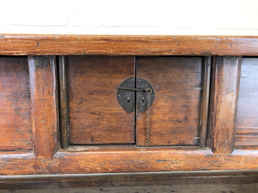 Unusual Oriental Elm Altar Sideboard View V