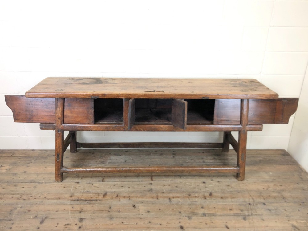 Unusual Oriental Elm Altar Sideboard View VI