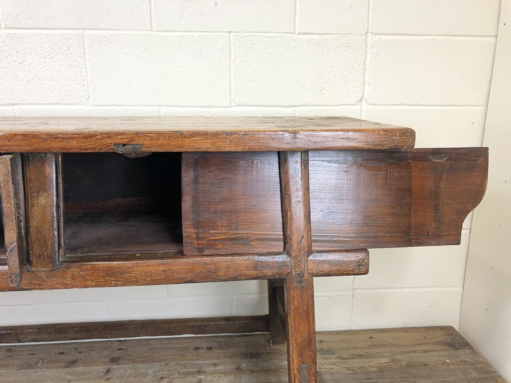 Unusual Oriental Elm Altar Sideboard View IX