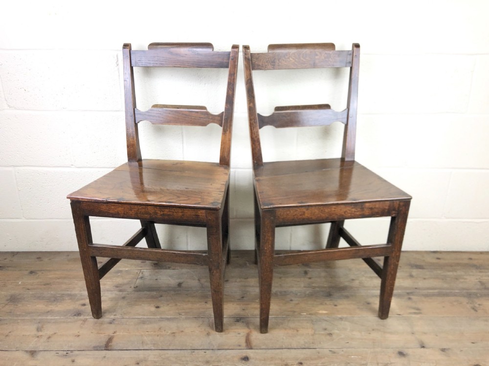 Pair of Welsh Oak Bar Back Farmhouse Chairs 