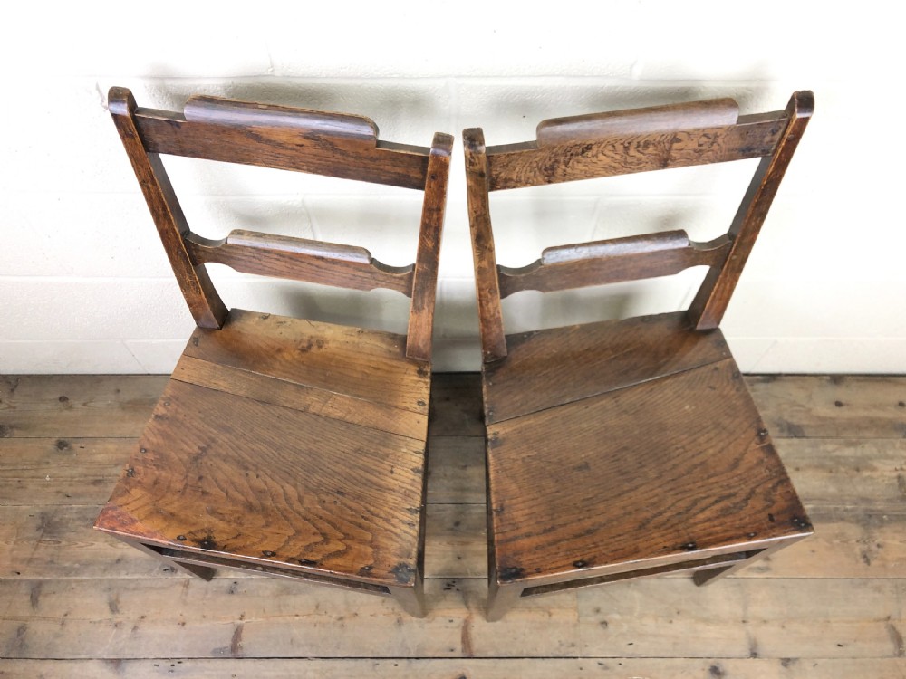 Pair of Welsh Oak Bar Back Farmhouse Chairs  View III