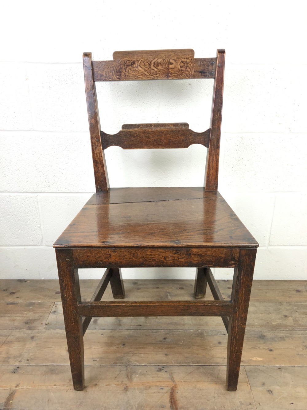 Pair of Welsh Oak Bar Back Farmhouse Chairs  View IX