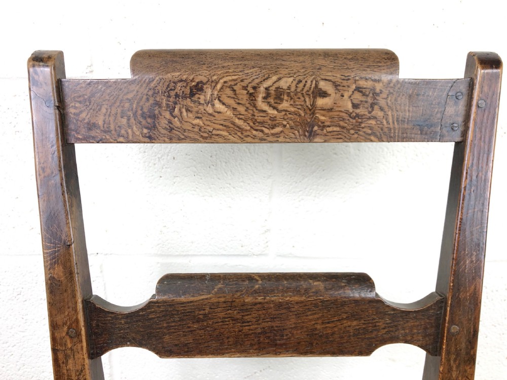 Pair of Welsh Oak Bar Back Farmhouse Chairs  View X