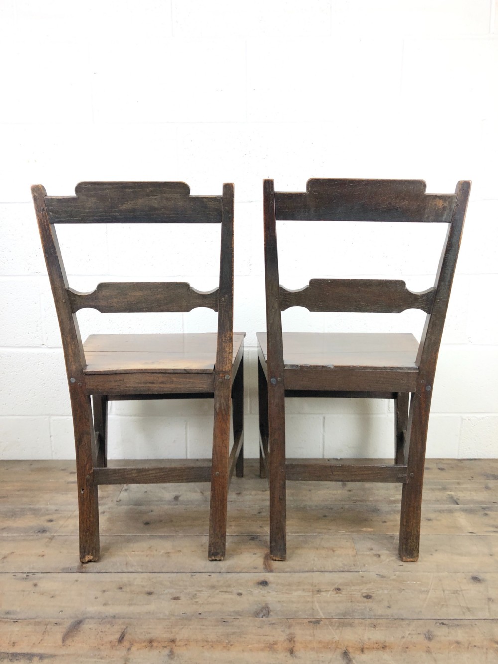 Pair of Welsh Oak Bar Back Farmhouse Chairs  View XIV
