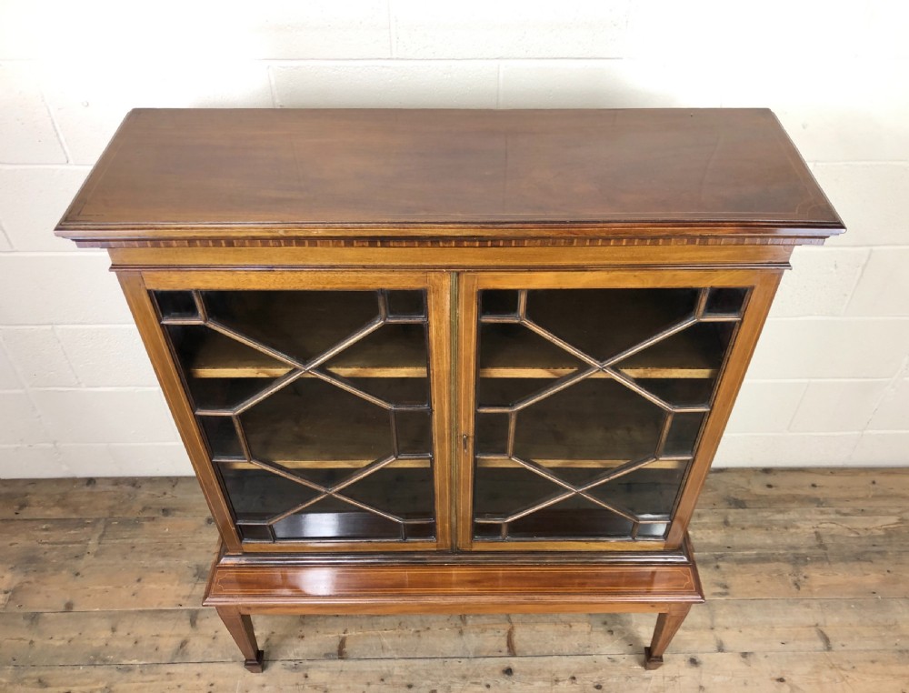 Mahogany Glazed Bookcase or Display Cabinet View X