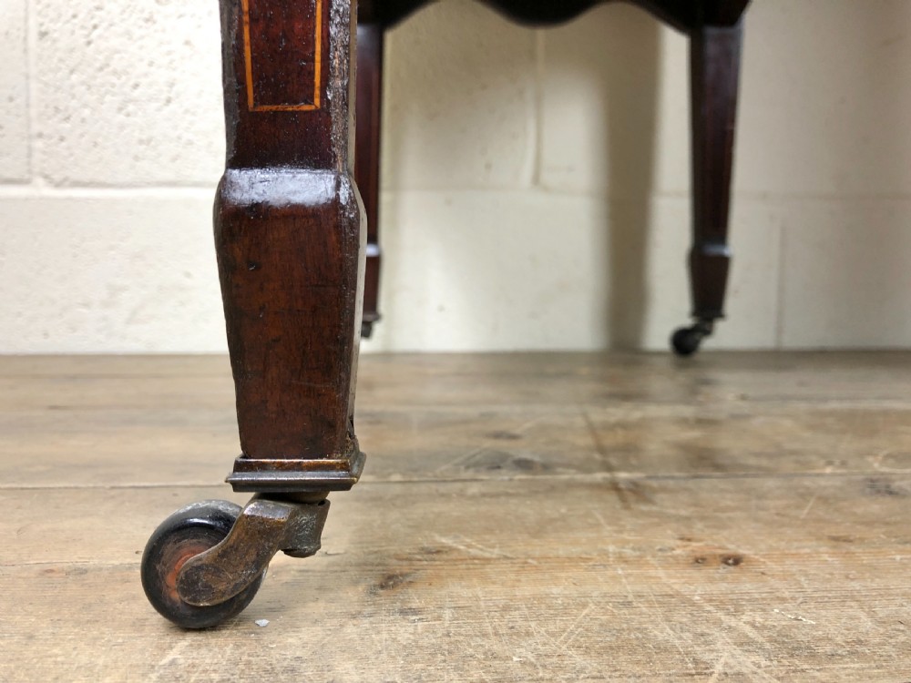 Edwardian Inlaid Mahogany Desk with Leather Top View VI