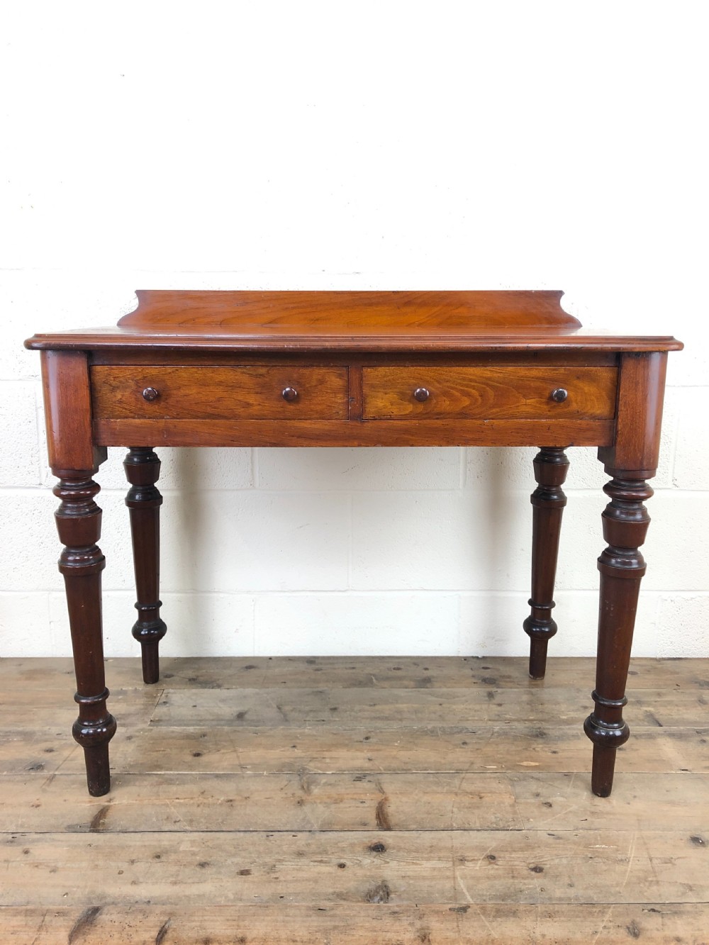 Antique Victorian Mahogany Two Drawer Side Table