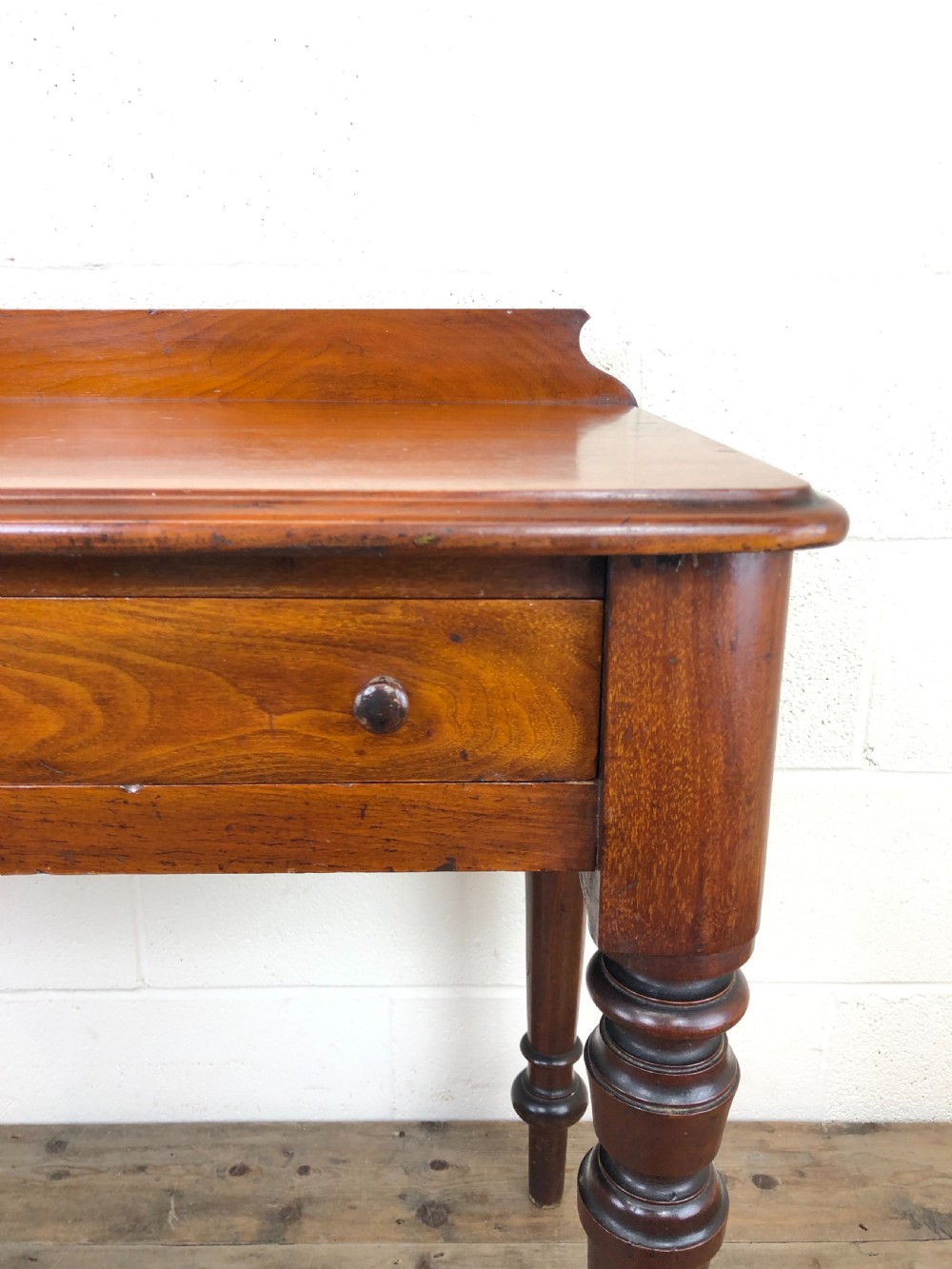 Antique Victorian Mahogany Two Drawer Side Table View VI