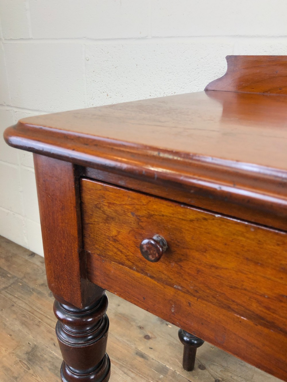 Antique Victorian Mahogany Two Drawer Side Table View X