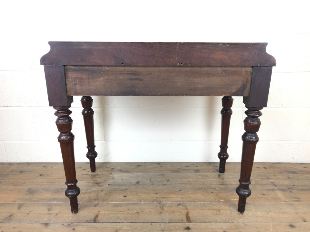 Antique Victorian Mahogany Two Drawer Side Table View XV