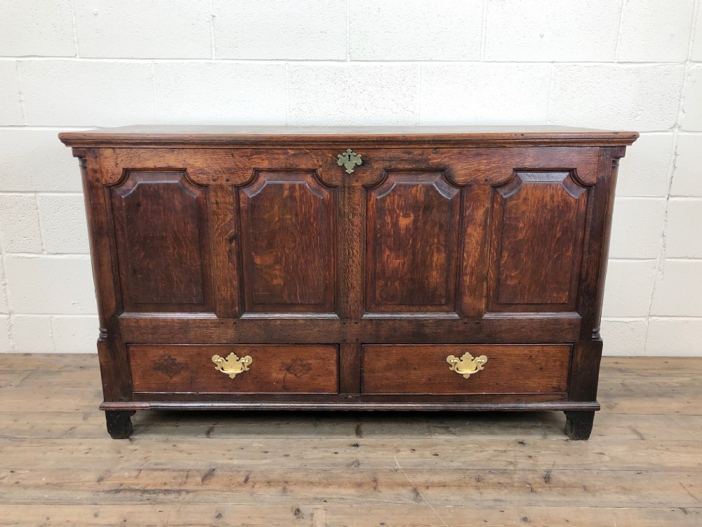 18th Century Welsh Oak Coffer with Panel Front