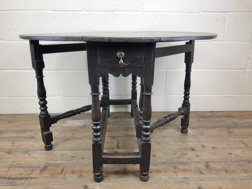 Antique 19th Century Small Oak Gate Leg Table