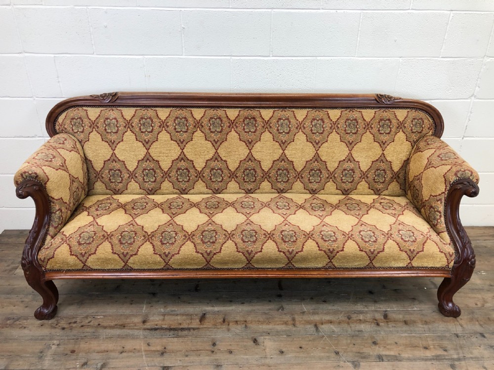 Victorian Carved Mahogany Sofa  View II