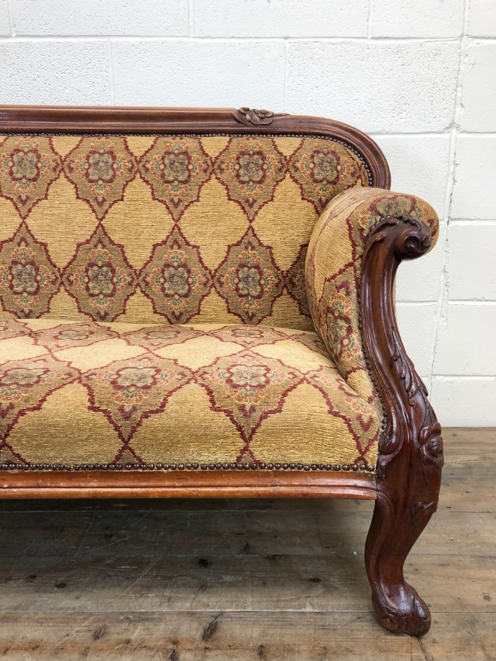 Victorian Carved Mahogany Sofa  View III