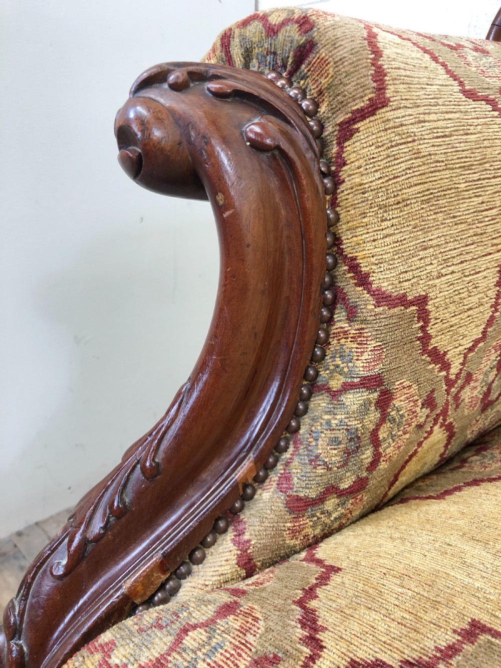 Victorian Carved Mahogany Sofa  View VII