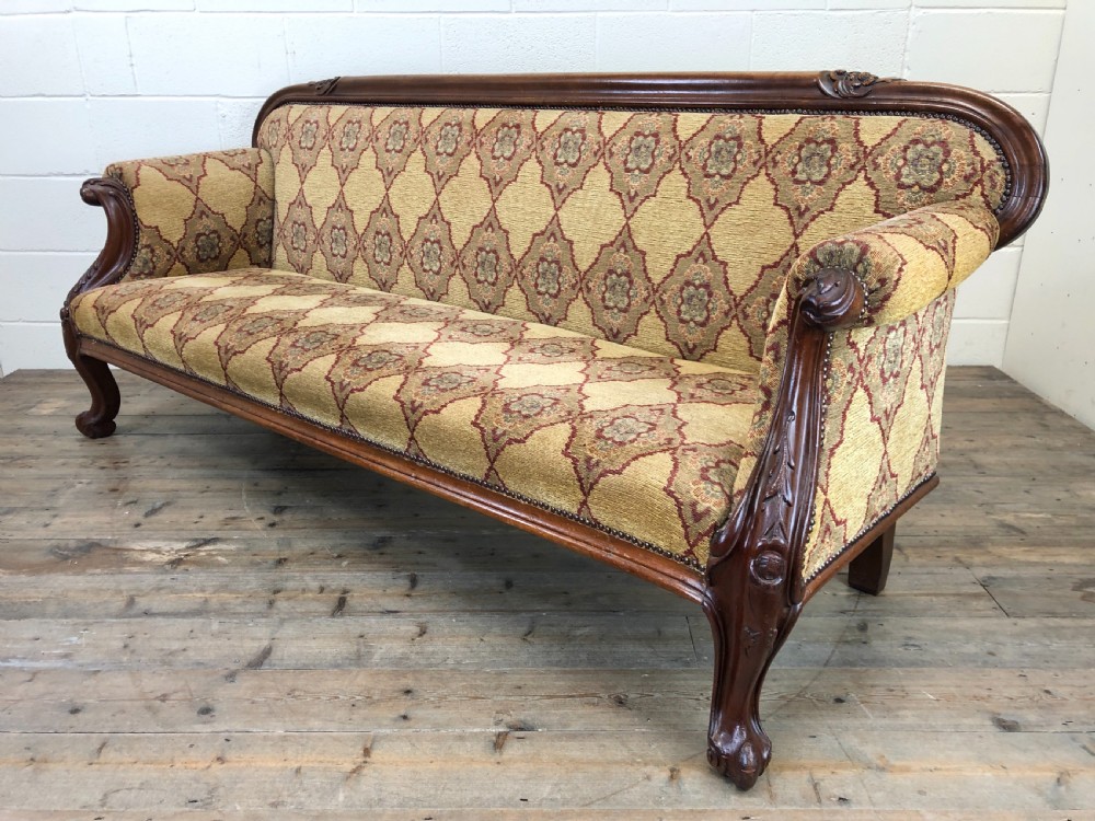 Victorian Carved Mahogany Sofa  View VIII