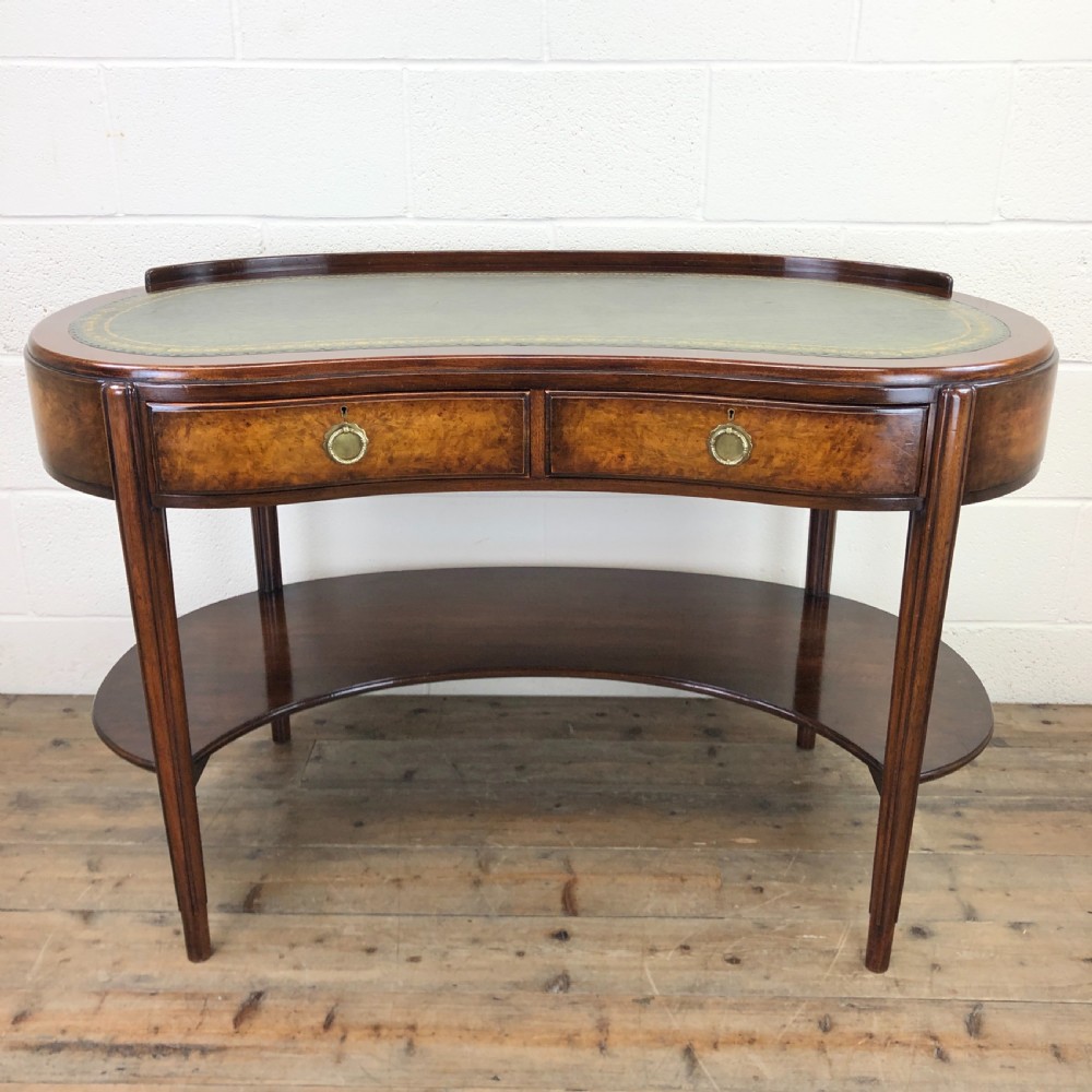 Kidney Shaped Writing Desk with Leather Top