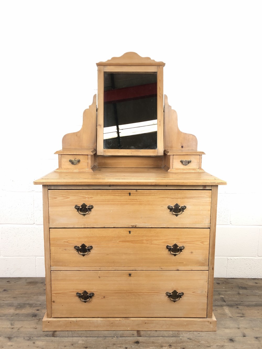 Antique Pine Dressing Table Chest with Drawers
