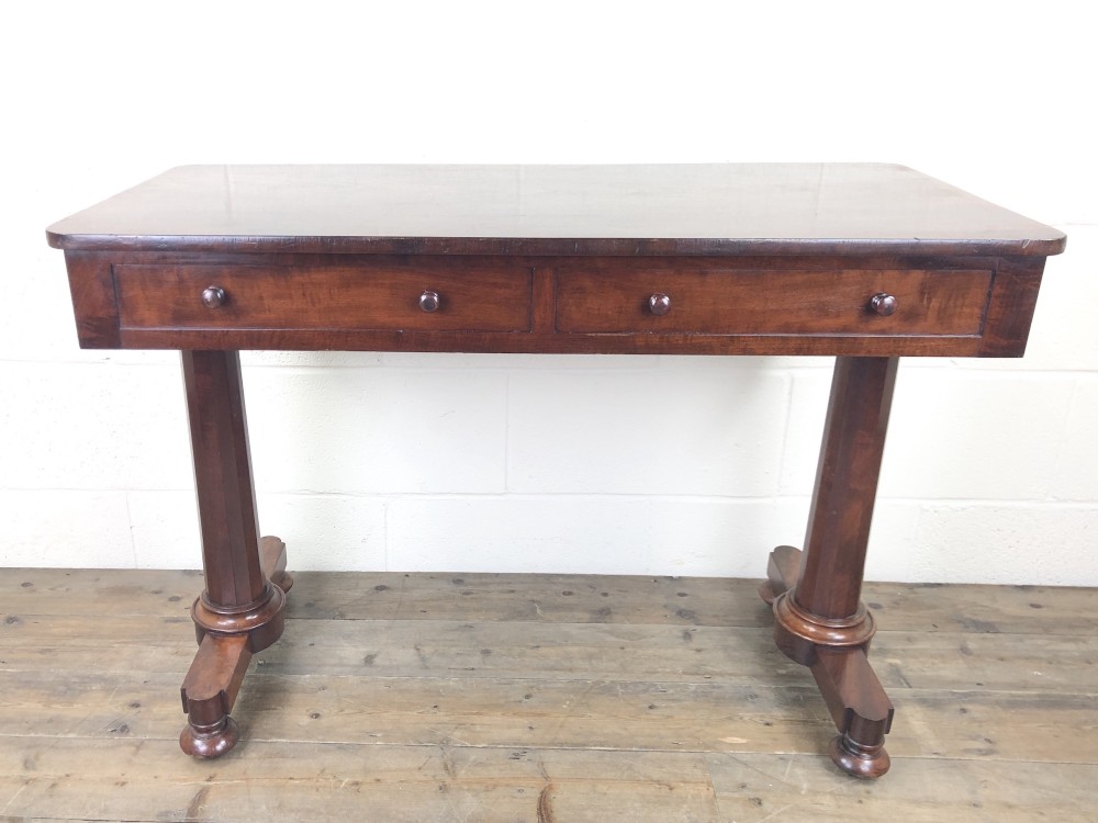 Victorian Mahogany Two Drawer Side Table