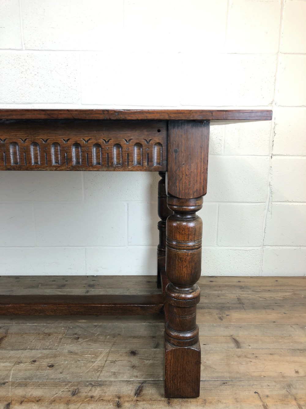 Early 20th Century Antique Oak Refectory Table View IV