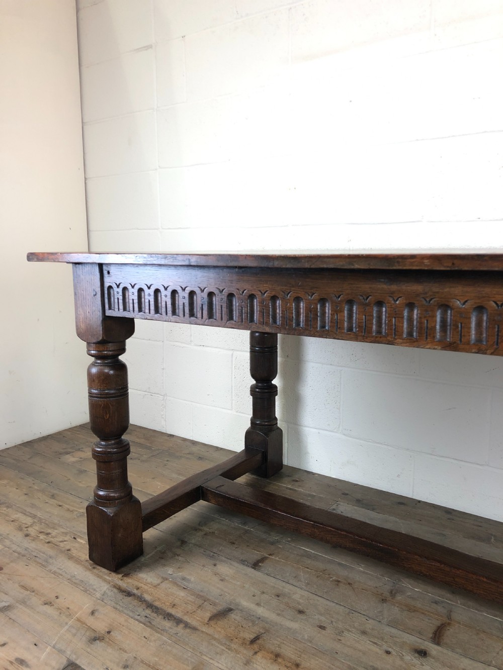 Early 20th Century Antique Oak Refectory Table View V