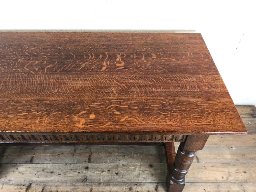 Early 20th Century Antique Oak Refectory Table View VIII