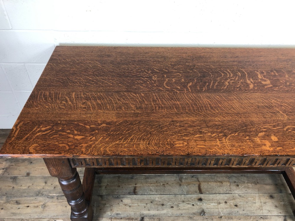 Early 20th Century Antique Oak Refectory Table View IX