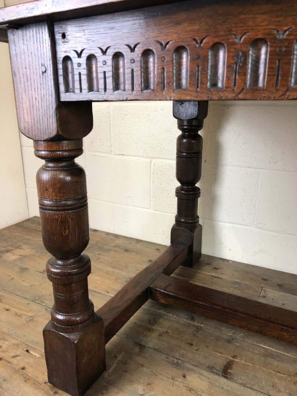 Early 20th Century Antique Oak Refectory Table View X