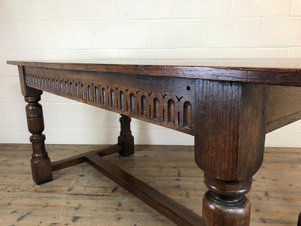 Early 20th Century Antique Oak Refectory Table View XIV