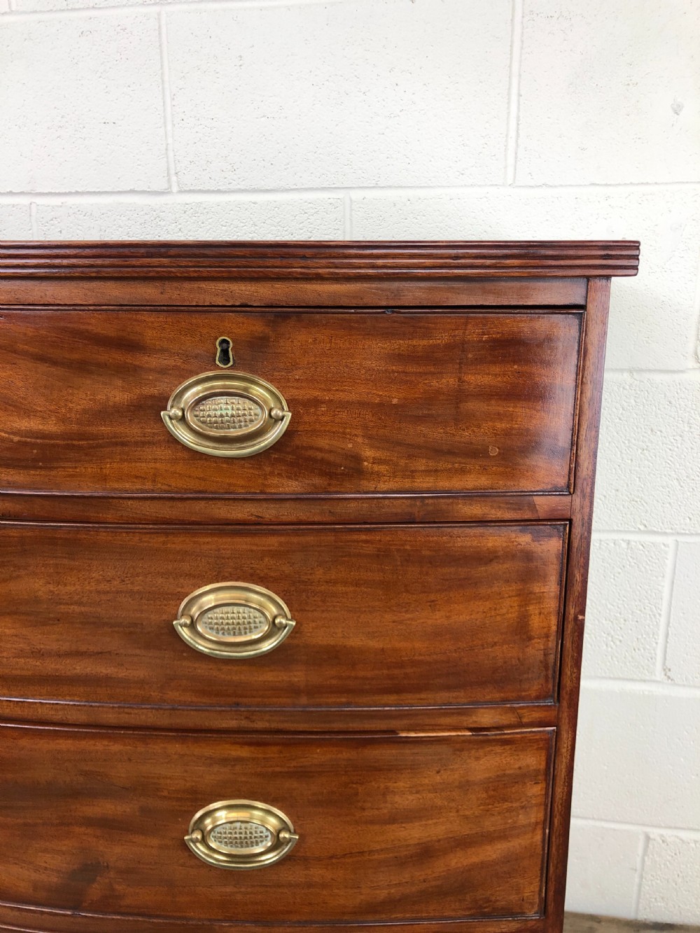 19th Century Mahogany Bow Front Chest of Drawers View IV