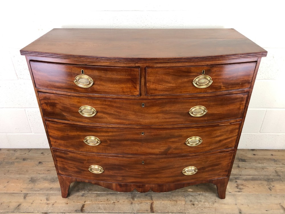 19th Century Mahogany Bow Front Chest of Drawers View V