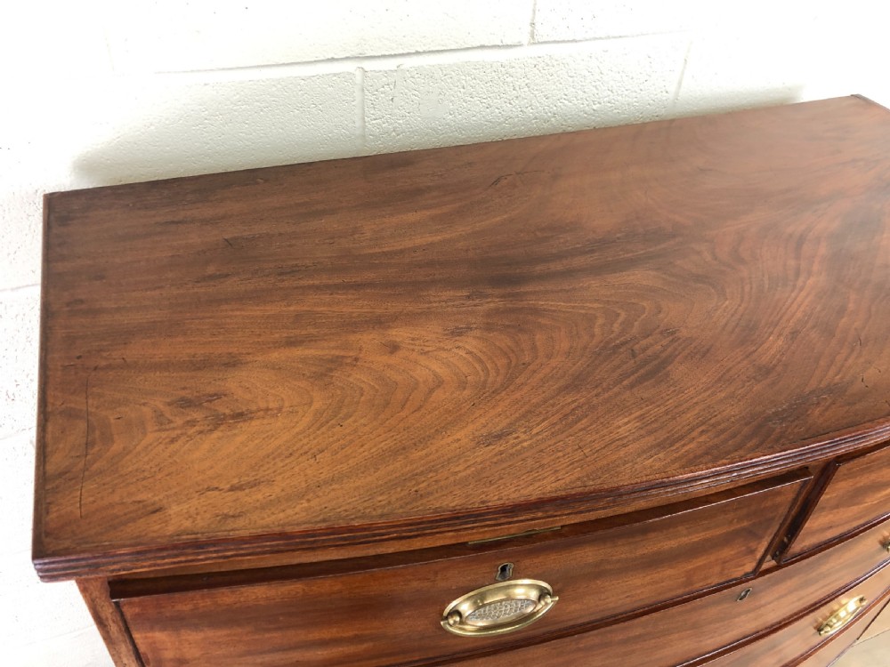 19th Century Mahogany Bow Front Chest of Drawers View VI