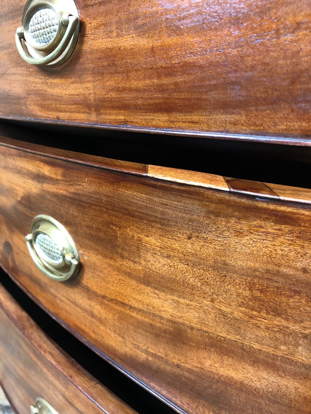 19th Century Mahogany Bow Front Chest of Drawers View XII