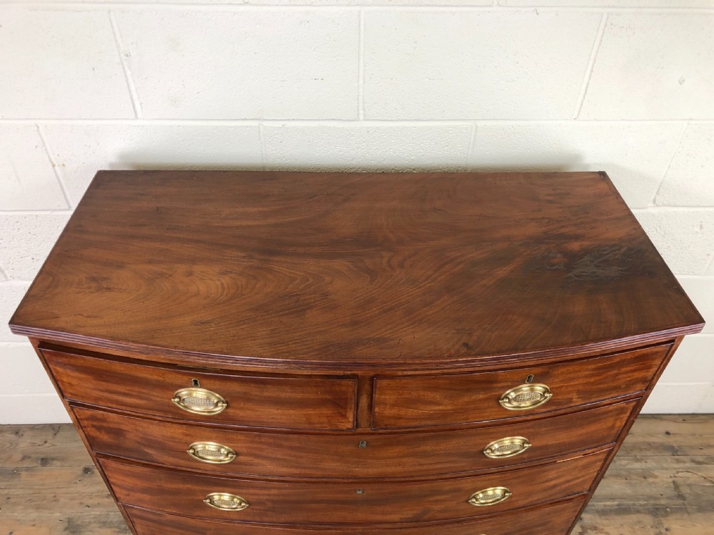 19th Century Mahogany Bow Front Chest of Drawers View XIII