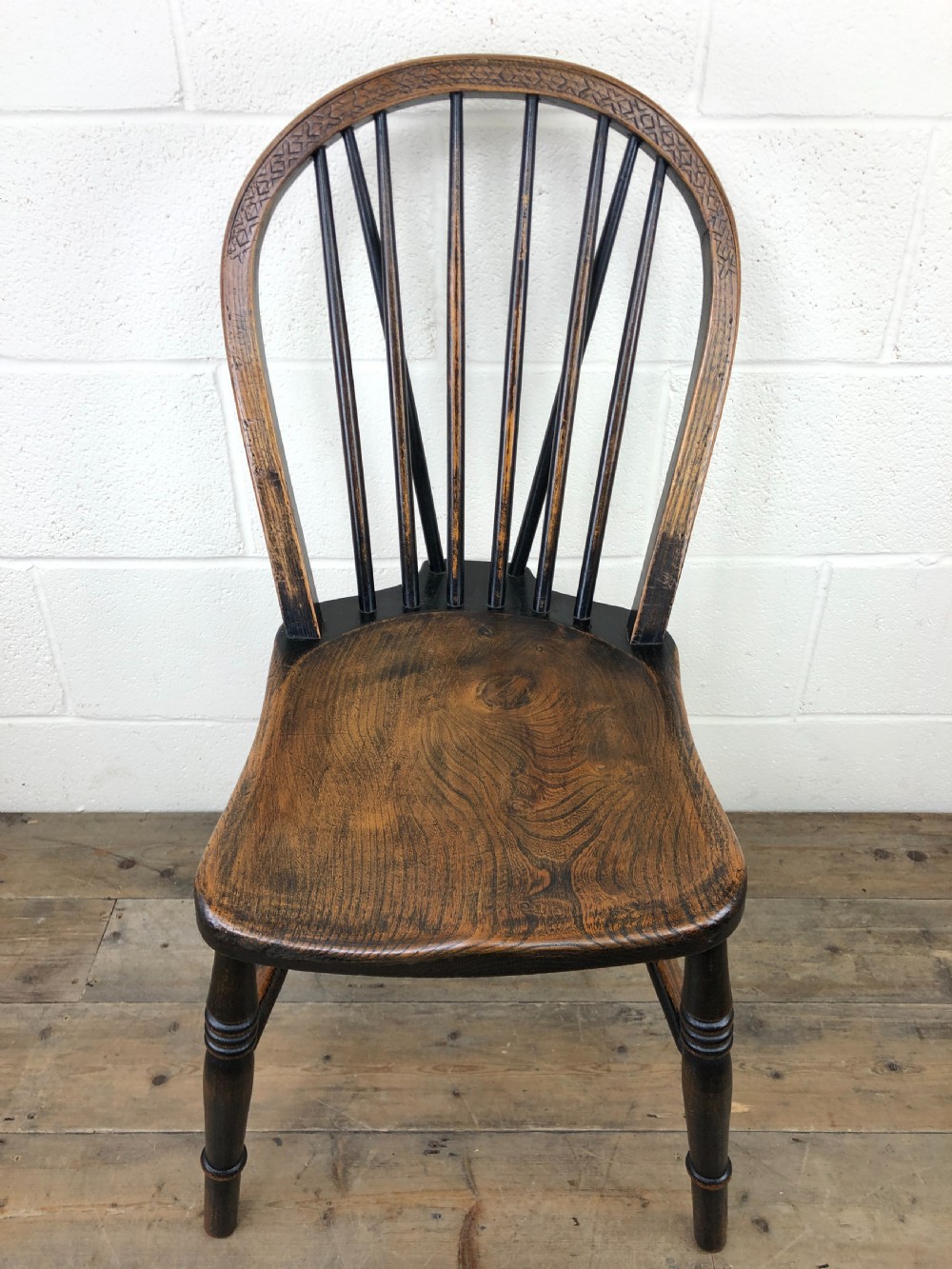 Set of Four 19th Century Ash and Elm Hoop Back Chairs View V