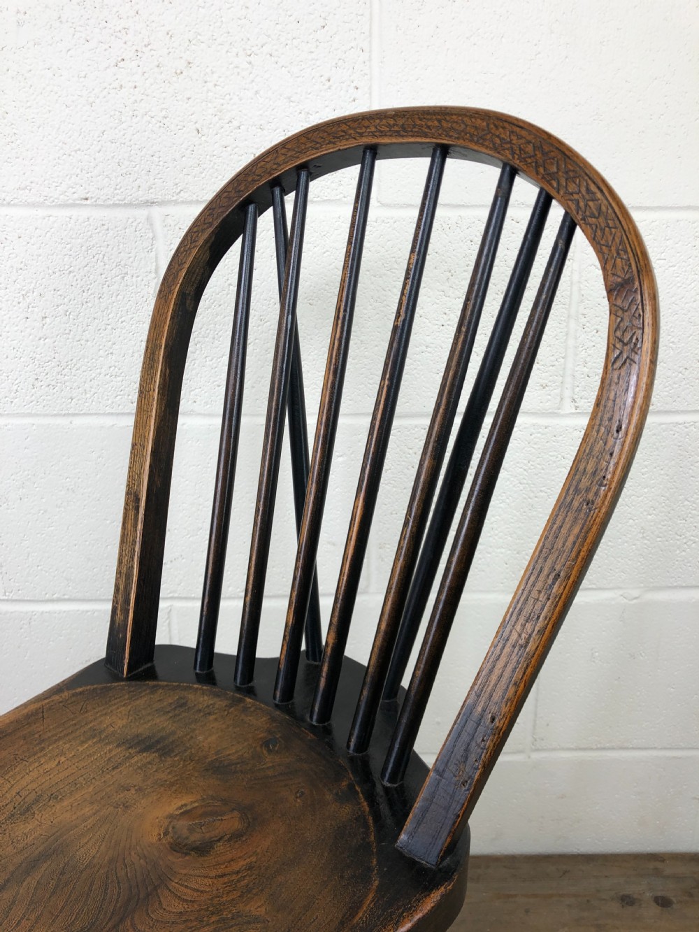 Set of Four 19th Century Ash and Elm Hoop Back Chairs View VIII