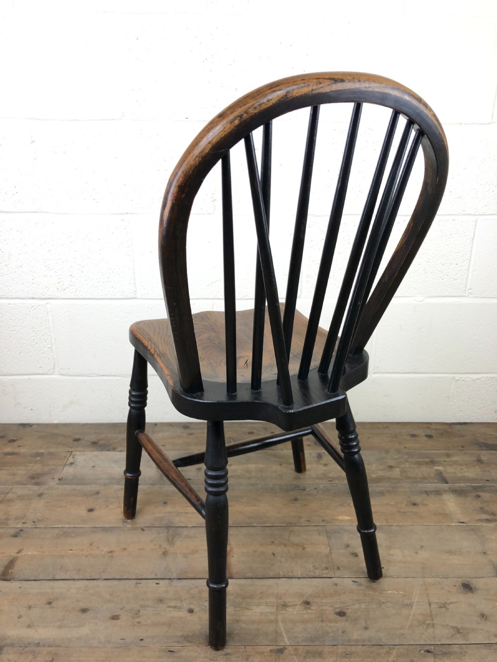 Set of Four 19th Century Ash and Elm Hoop Back Chairs View IX